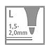 Толщина линии фломастера 1.5-2 мм