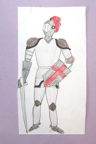 Рыцарь в доспехах - рисуем цветными карандашами