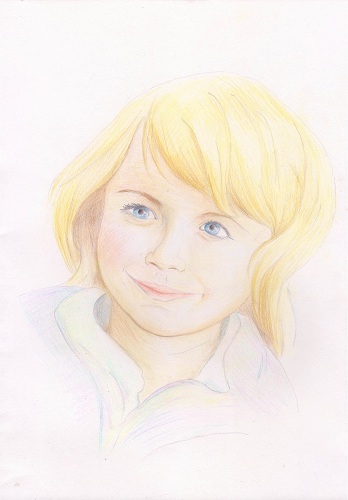 Рисуем портрет девочки цветными карандашами Stabilo