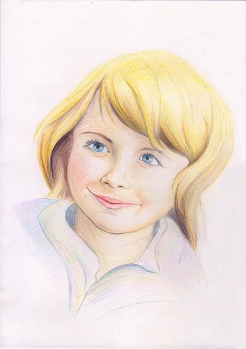Рисуем портрет девочки цветными карандашами Stabilo