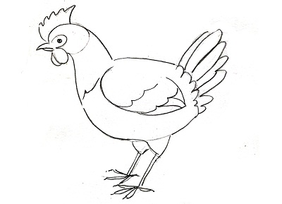 Курица рисунок простой