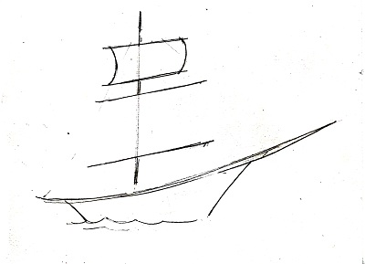Корабль рисунок для детей. Парусник рисунок. Транспорт картинки для детей. Морской бой рисунок
