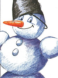 Рисуем Снеговика цветными карандашами STABILO