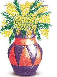 Как нарисовать вазу с весенним букетом?