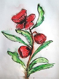 Рисуем цветок в технике 