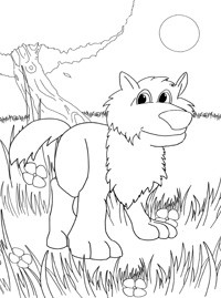 Раскраски волк - Для печати - Kids Drawing Hub