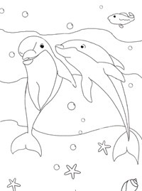 Печатайте и играйте онлайн в раскраски дельфины