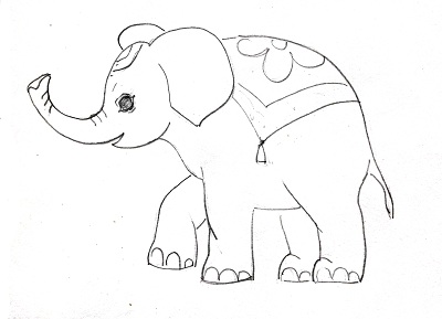 Теперь можно нарисовать маленького слоника