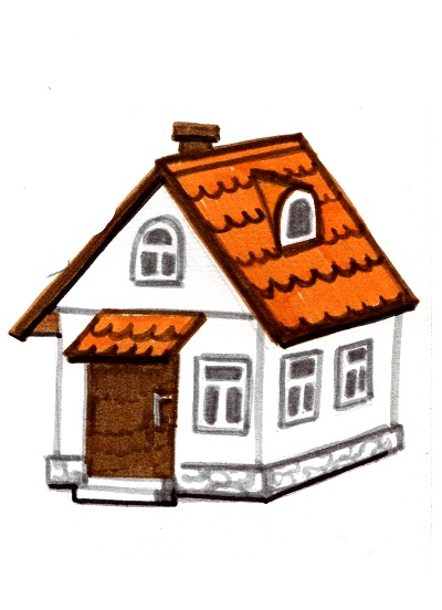 Как нарисовать зимний домик в лесу гуашью поэтапно для детей легко и просто - Рисуем вместе