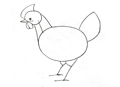Как нарисовать курицу карандашом поэтапно ✏