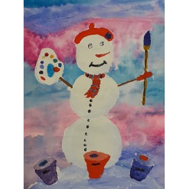 Снеговик-художник