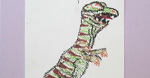 тираннозавра нарисуем масляной пастелью STABILO Trio
