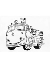 Пожарные машины - Распечатать раскраску для детей